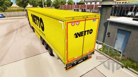 Skin Netto on a curtain semi-trailer for Euro Truck Simulator 2