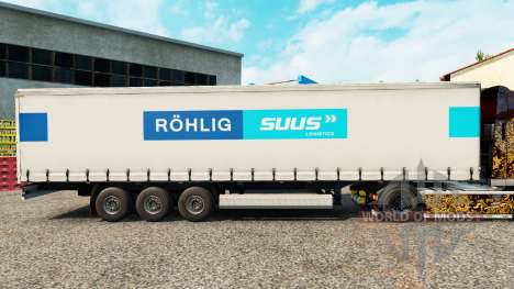 Skin ROHLIG SUUS Logistics on a curtain semi-tra for Euro Truck Simulator 2