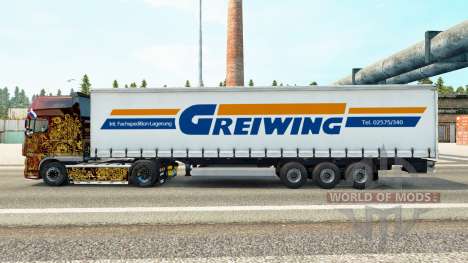 Skin Greiwing on a curtain semi-trailer for Euro Truck Simulator 2