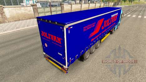 Skin Jolivan Transportes on a curtain semi-trail for Euro Truck Simulator 2