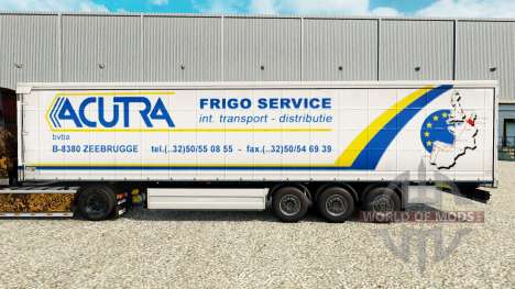 Skin Acutra on a curtain semi-trailer for Euro Truck Simulator 2
