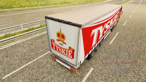 Skin Tyskie on a curtain semi-trailer for Euro Truck Simulator 2