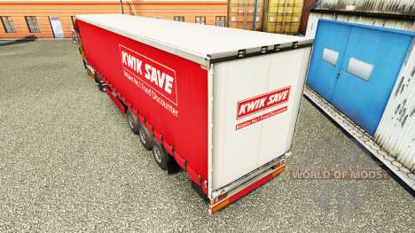 Skin Kwik Save on curtain semi-trailer for Euro Truck Simulator 2
