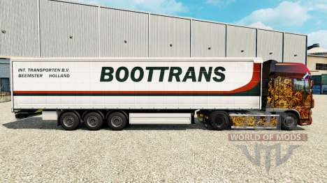 Skin BootTrans on a curtain semi-trailer for Euro Truck Simulator 2