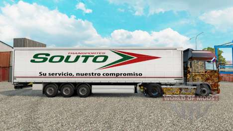 Skin Souto curtain semi-trailer for Euro Truck Simulator 2