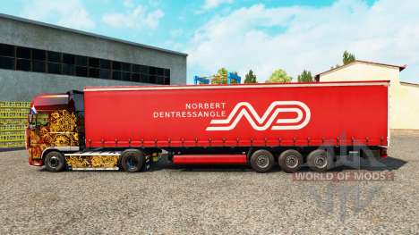 Norbert Dentressangle skin for curtain semi-trai for Euro Truck Simulator 2