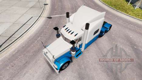 Skin Baby Blue and White for the truck Peterbilt for American Truck Simulator