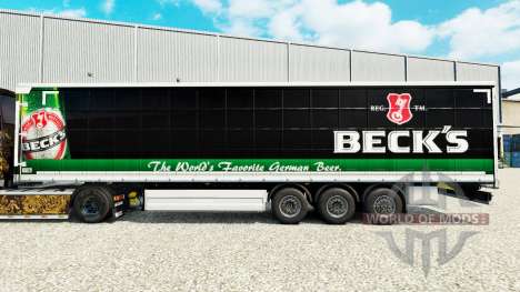 Skin Becks on a curtain semi-trailer for Euro Truck Simulator 2