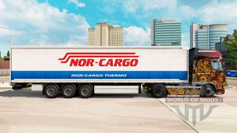 Skin Nor-Cargo Thermo on a curtain semi-trailer for Euro Truck Simulator 2