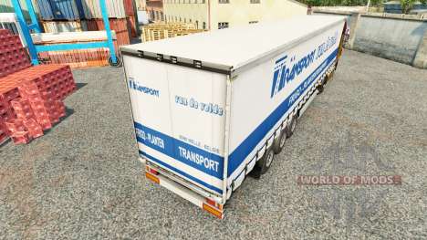 Skin Transport VdV on a curtain semi-trailer for Euro Truck Simulator 2