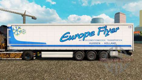 Skin Europe Flyer on a curtain semi-trailer for Euro Truck Simulator 2