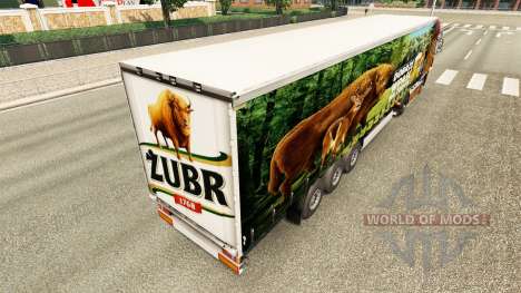 Skin Zubr on a curtain semi-trailer for Euro Truck Simulator 2