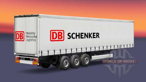 Skin DB Schenker Logistics on a curtain semi-tra for Euro Truck Simulator 2