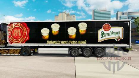 Skin Pilsner Urquell curtain semi-trailer for Euro Truck Simulator 2