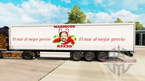 Skin Mariscos Recio on a curtain semi-trailer for Euro Truck Simulator 2