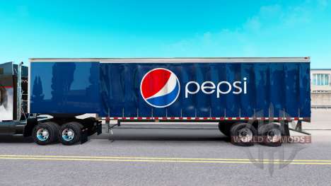 Skin Pepsi on a curtain semi-trailer for American Truck Simulator