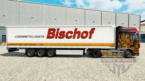 Skin Bischof on a curtain semi-trailer for Euro Truck Simulator 2