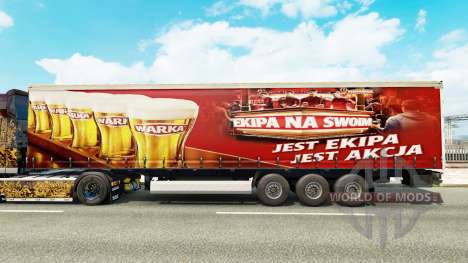 Skin Warka on a curtain semi-trailer for Euro Truck Simulator 2