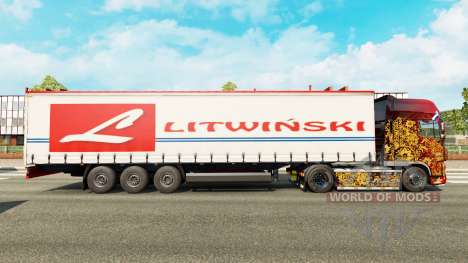 Skin Litwinski on a curtain semi-trailer for Euro Truck Simulator 2