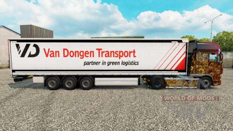 Skin Van Dongen Transport semi-trailer curtain for Euro Truck Simulator 2