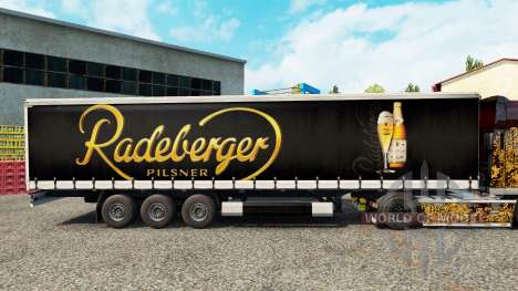 Skin Radeberger Pilsner on a curtain semi-traile for Euro Truck Simulator 2