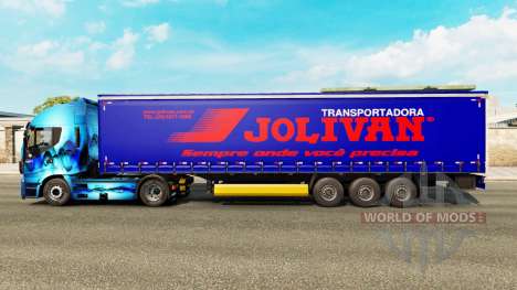 Skin Jolivan Transportes on a curtain semi-trail for Euro Truck Simulator 2