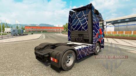 Skin Spider-Man on a tractor unit Mercedes-Benz for Euro Truck Simulator 2
