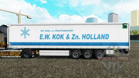 Skin E. W. Kok & Zn in Holland curtain semi-trai for Euro Truck Simulator 2