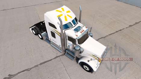 Skin Walmart on the truck Kenworth W900 for American Truck Simulator