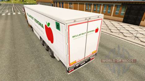 Skin Bellafrut Verona on curtain semi-trailer for Euro Truck Simulator 2