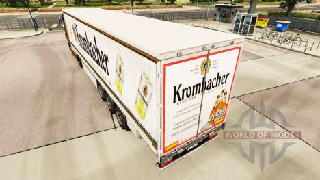 Skin Krombacher on a curtain semi-trailer for Euro Truck Simulator 2