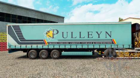 Skin Pulleyn on a curtain semi-trailer for Euro Truck Simulator 2