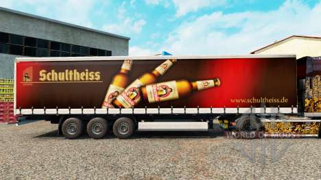 Skin Schultheiss on a curtain semi-trailer for Euro Truck Simulator 2