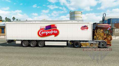 Skin Campofrio on a curtain semi-trailer for Euro Truck Simulator 2