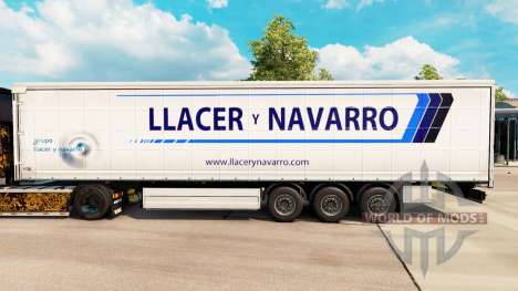 Skin Llacer y Navarro on a curtain semi-trailer for Euro Truck Simulator 2