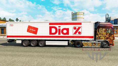Skin Dia on a curtain semi-trailer for Euro Truck Simulator 2