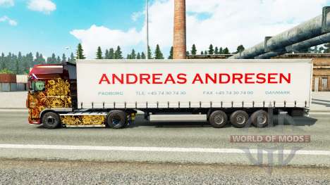 Skin Andreas Andresen on curtain semi-trailer for Euro Truck Simulator 2