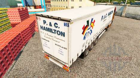 Skin P.&C. Hamilton on a curtain semi-trailer for Euro Truck Simulator 2