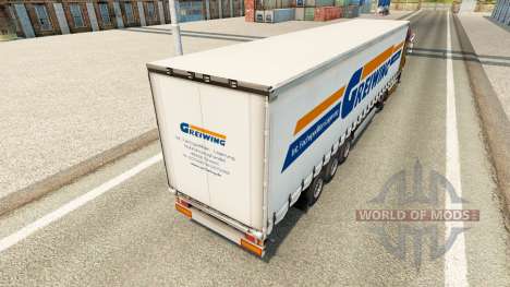 Skin Greiwing on a curtain semi-trailer for Euro Truck Simulator 2