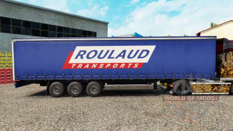 Skin Roulaud Transports on a curtain semi-traile for Euro Truck Simulator 2