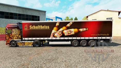 Skin Schultheiss on a curtain semi-trailer for Euro Truck Simulator 2