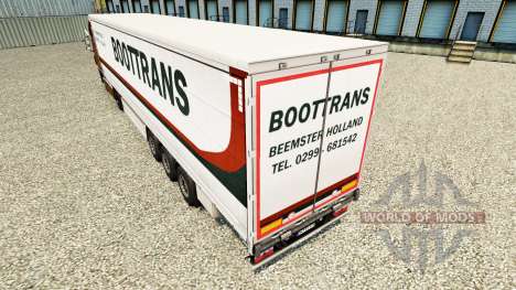 Skin BootTrans on a curtain semi-trailer for Euro Truck Simulator 2