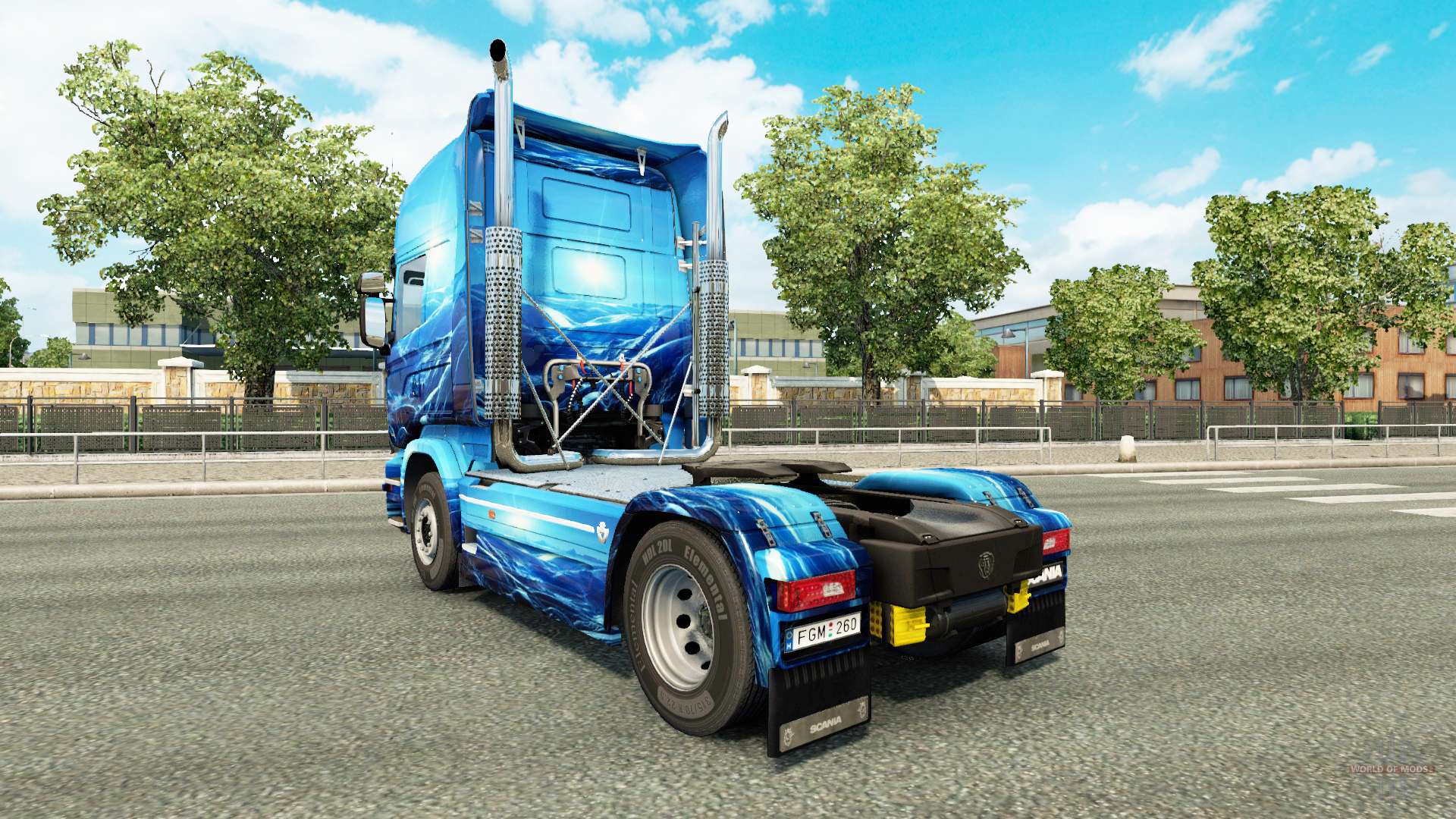 Light Blue skin for the truck Scania for Euro Truck Simulator 2