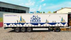 Trio Trans skin on the trailer curtain for Euro Truck Simulator 2