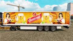Skin Gambrinus on a curtain semi-trailer for Euro Truck Simulator 2