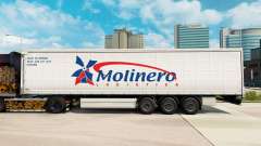 Skin Molinero Logistica on a curtain semi-trailer for Euro Truck Simulator 2