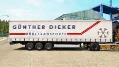 Skin Gunther Dieker on a curtain semi-trailer for Euro Truck Simulator 2