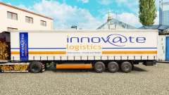 Skin Innovate Logistics on a curtain semi-trailer for Euro Truck Simulator 2