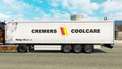 Skin Cremers Coolcare on a curtain semi-trailer for Euro Truck Simulator 2