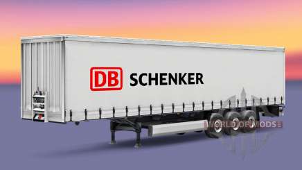 Skin DB Schenker Logistics on a curtain semi-trailer for Euro Truck Simulator 2